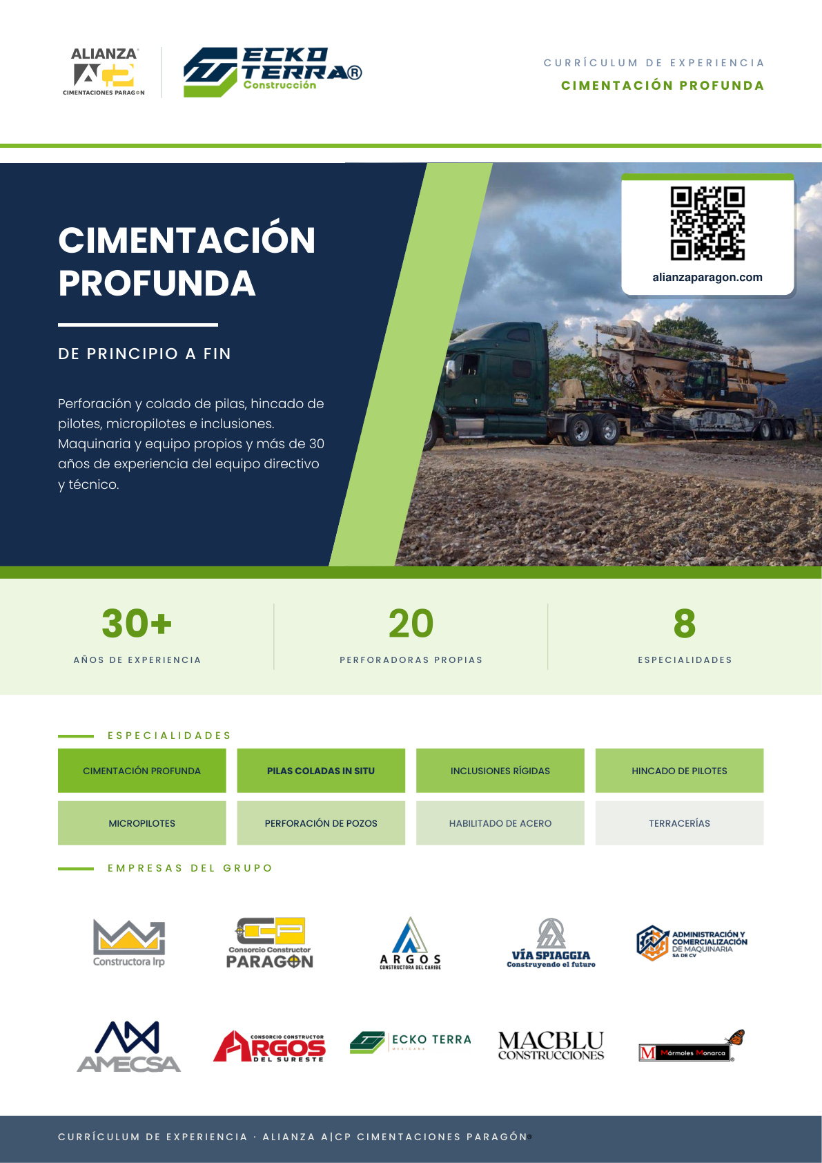 Portada del currículum de cimentaciones